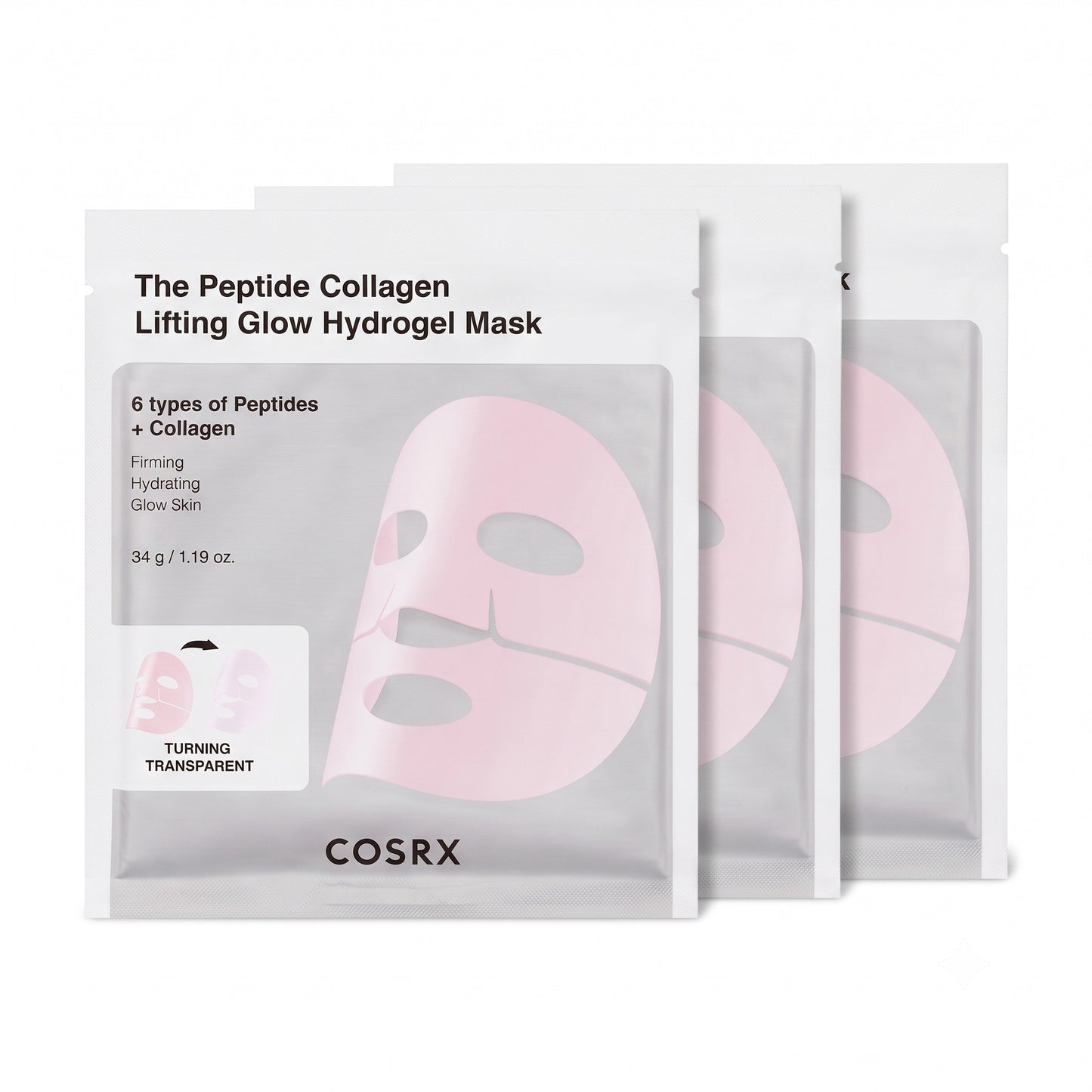 COSRX The Peptide Collagen Lifting Glow Hydrogel Mask 3 Sheets