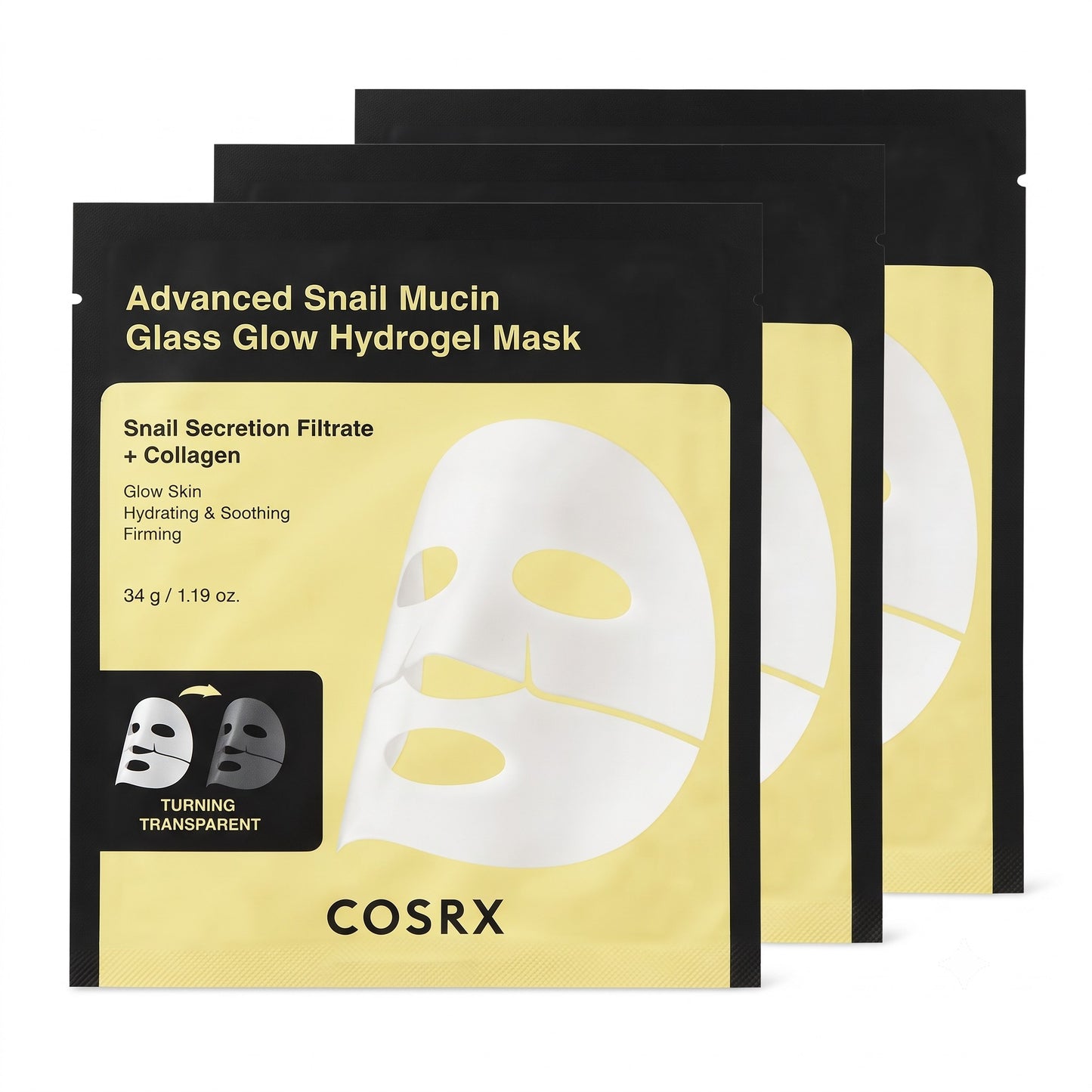COSRX Advanced Snail Mucin Glass Glow Hydrogel Mask 3 Sheets